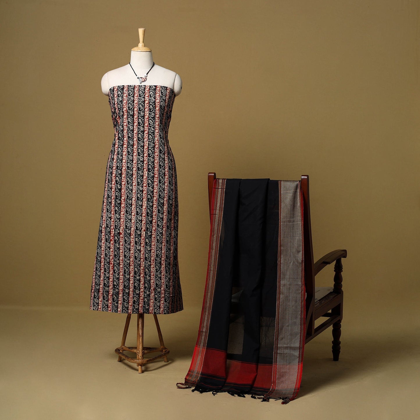 Kalamkari cotton 2pc unstitched dress material