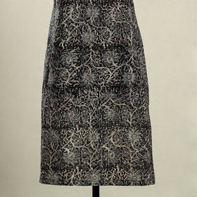 Black Kalamkari Block Print Cotton Apron with Pocket