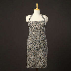Black - kalamkari cotton apron with pocket 36 - handcrafted