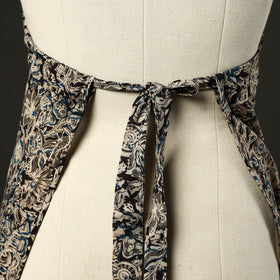 Black - kalamkari cotton apron with pocket 36 - handcrafted