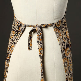 Black - kalamkari cotton apron with pocket 44 - handcrafted