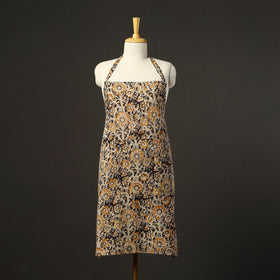 Black - kalamkari cotton apron with pocket 44 - handcrafted