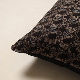 Black - kalamkari cotton cushion cover 02 - handcrafted