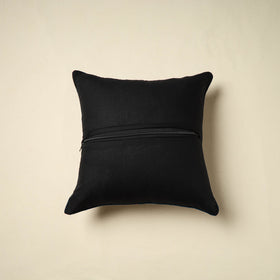 Black Kalamkari Block Print Cotton Cushion Cover