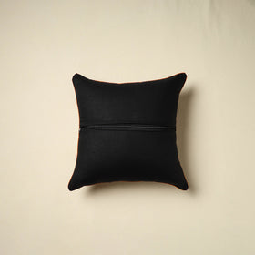 Black Kalamkari Block Print Cotton Cushion Cover