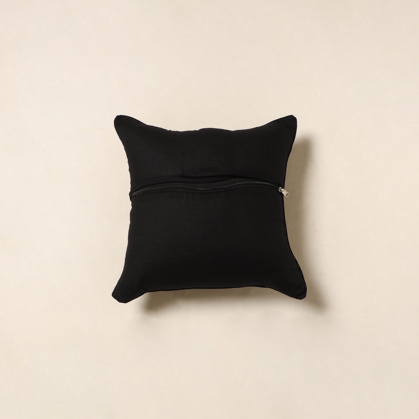 Black - kalamkari cotton cushion cover 101 - handcrafted