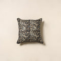 Black - kalamkari cotton cushion cover 101 - handcrafted