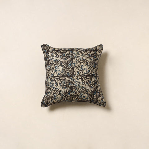 Black - kalamkari cotton cushion cover 101 - handcrafted
