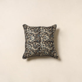Black - kalamkari cotton cushion cover 101 - handcrafted