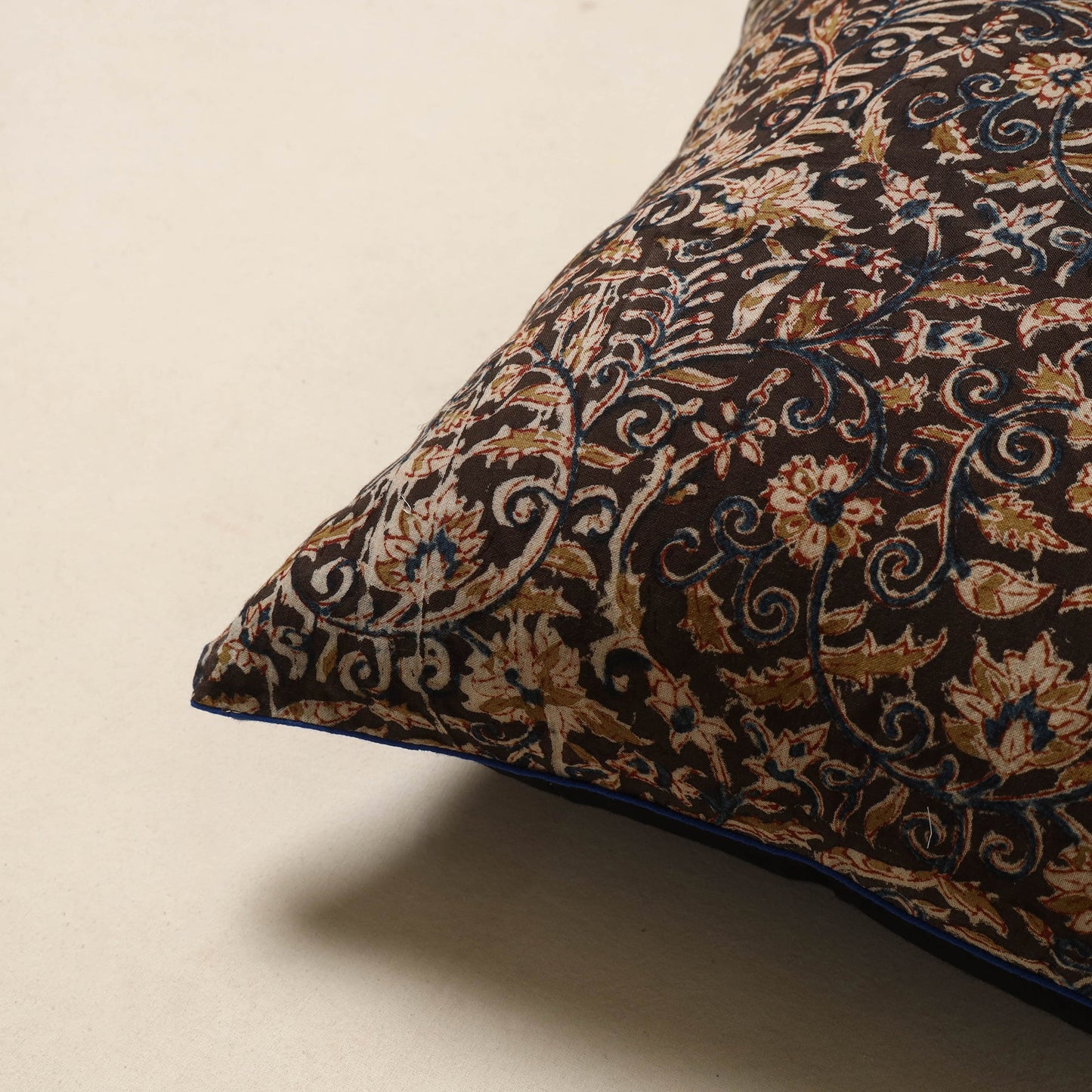 Black - kalamkari cotton cushion cover 33 - handcrafted
