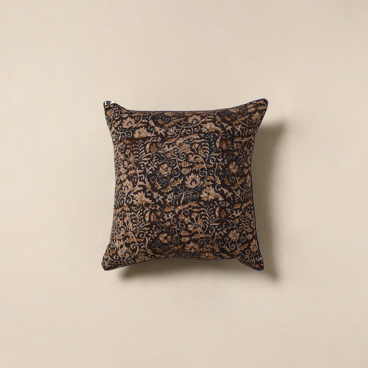 Black - kalamkari cotton cushion cover 33 - handcrafted