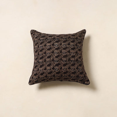 Black - kalamkari cotton cushion cover 38 - handcrafted
