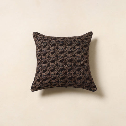 Black - kalamkari cotton cushion cover 38 - handcrafted