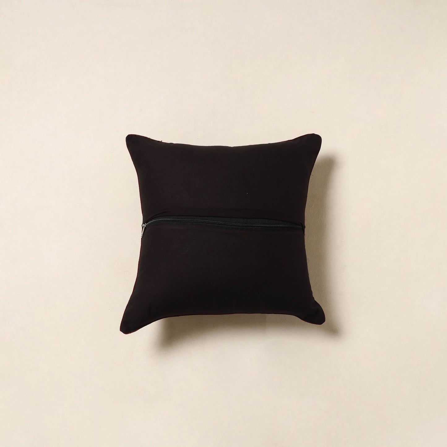 Black - kalamkari cotton cushion cover 53 - handcrafted