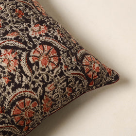Black - kalamkari cotton cushion cover 53 - handcrafted