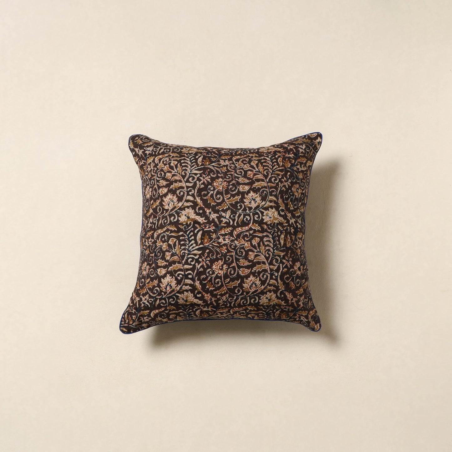 Black - kalamkari cotton cushion cover 54 - handcrafted