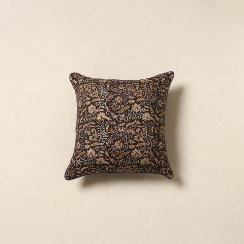 Black - kalamkari cotton cushion cover 54 - handcrafted