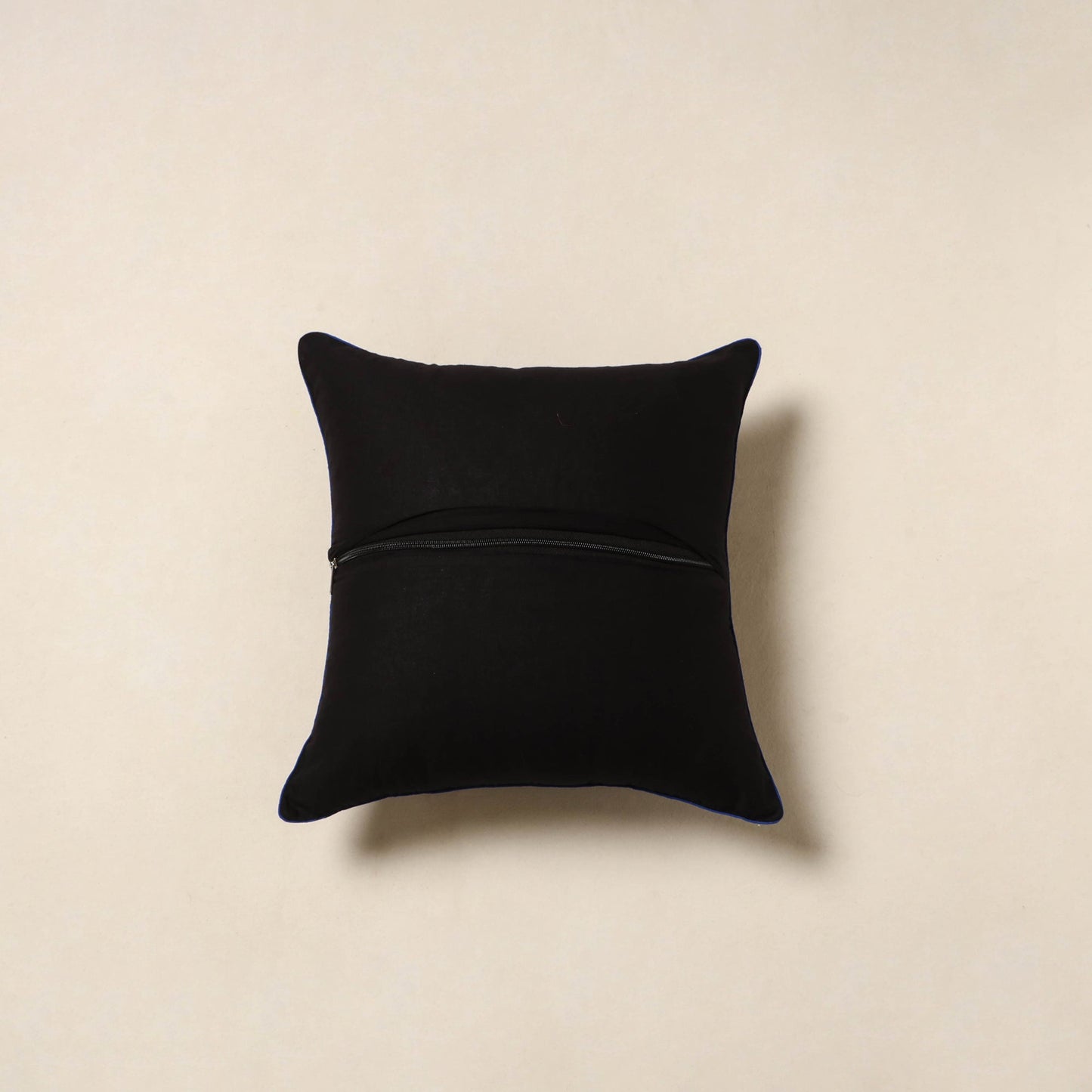 Black - kalamkari cotton cushion cover 54 - handcrafted