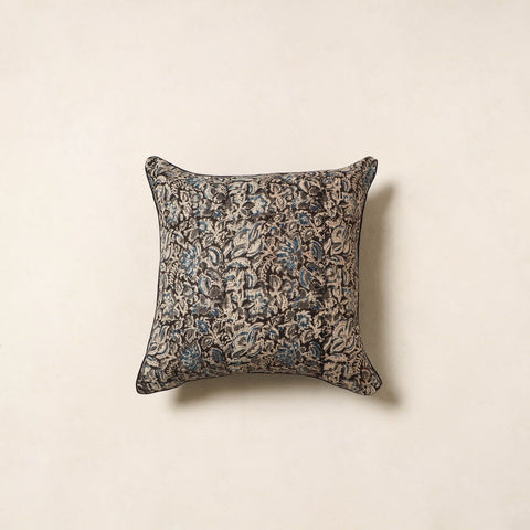 Black - kalamkari cotton cushion cover 92 - handcrafted