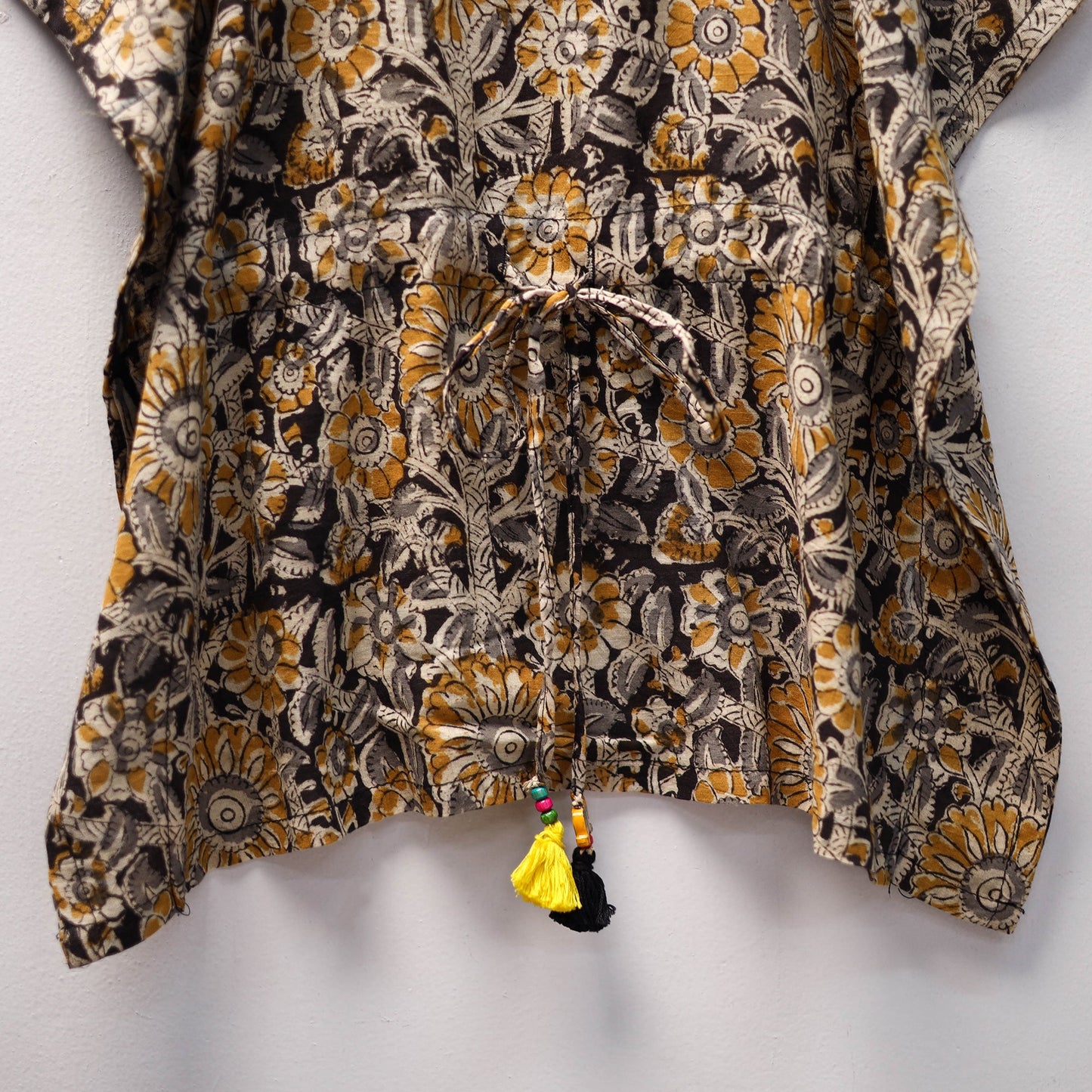 Black - kalamkari cotton kids kaftan (3-4 years) 47