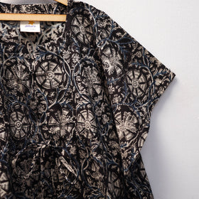 Black - kalamkari cotton kids kaftan (3-4 years) 49