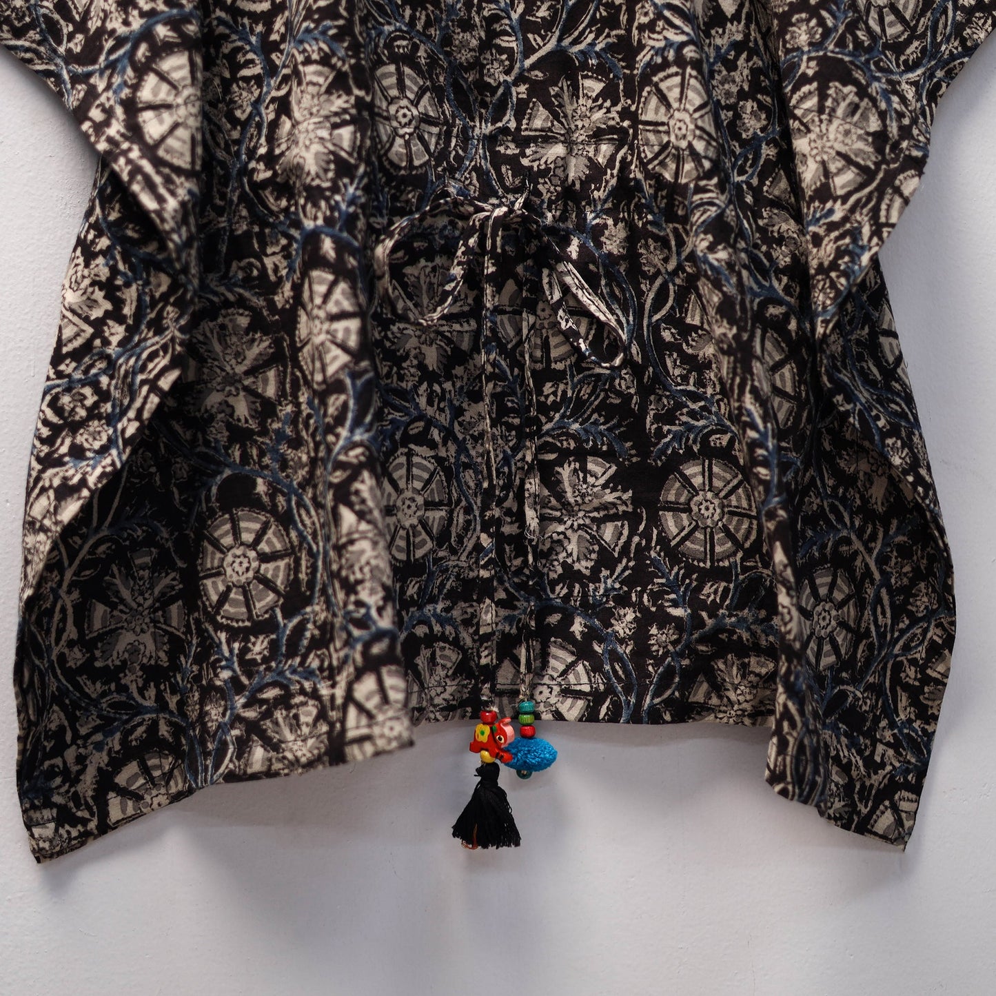Black - kalamkari cotton kids kaftan (3-4 years) 49