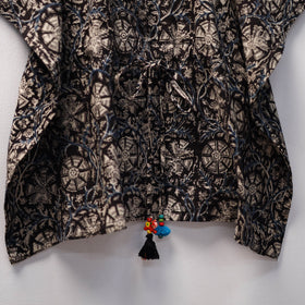 Black - kalamkari cotton kids kaftan (3-4 years) 49