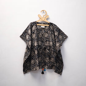 Black - kalamkari cotton kids kaftan (3-4 years) 49