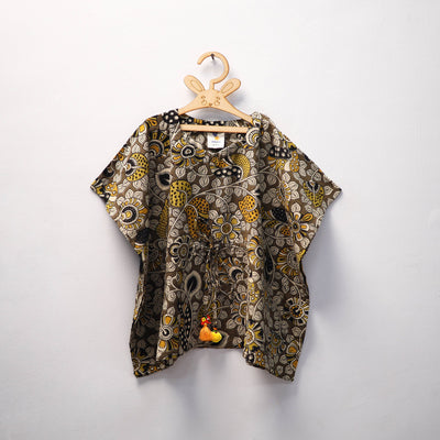 Black - kalamkari cotton kids kaftan (3-4 years) 52