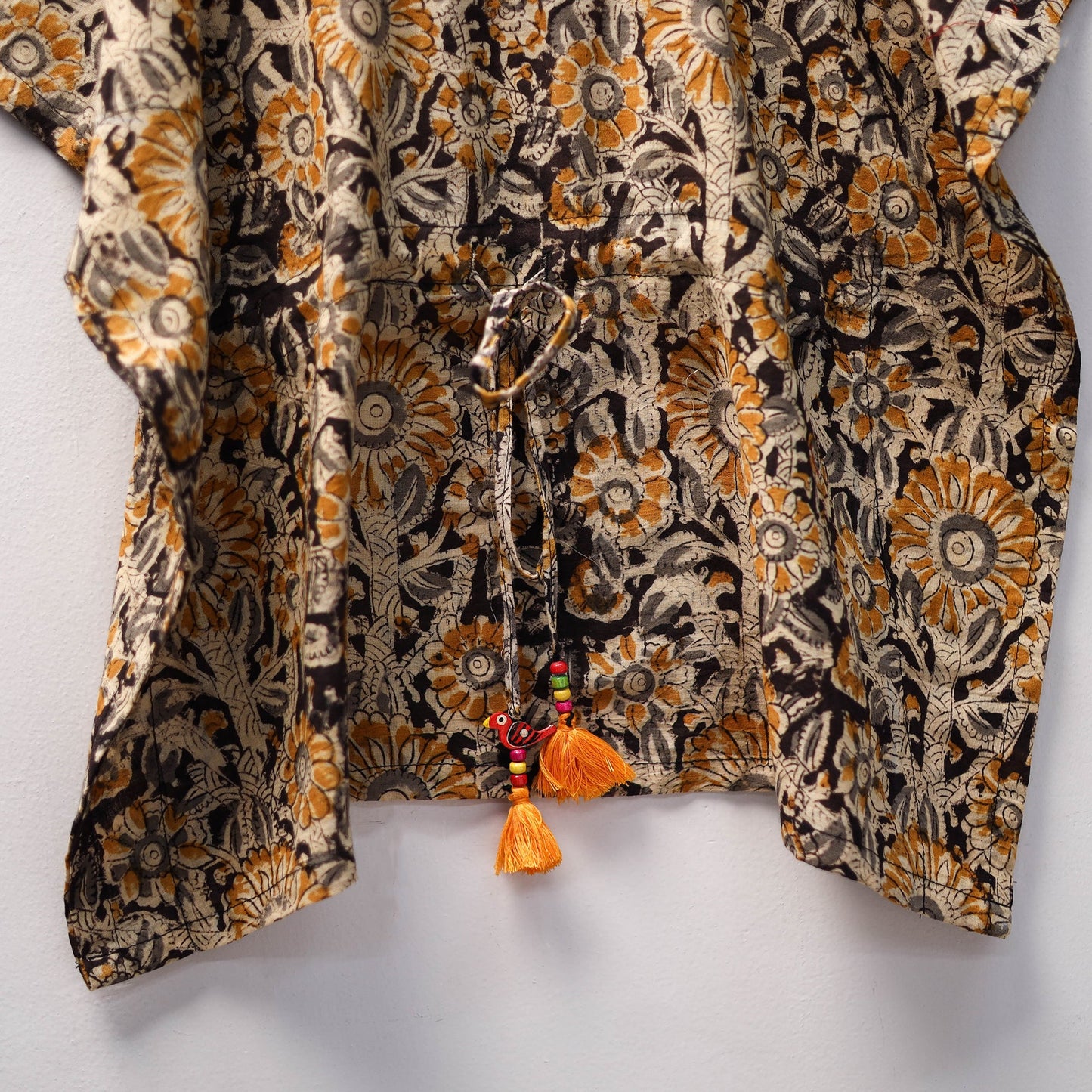 Black - kalamkari cotton kids kaftan (3-4 years) 55