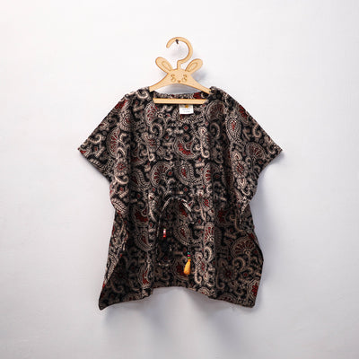 Black - kalamkari cotton kids kaftan (3-4 years) 82