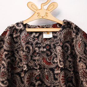 Black - kalamkari cotton kids kaftan (3-4 years) 82