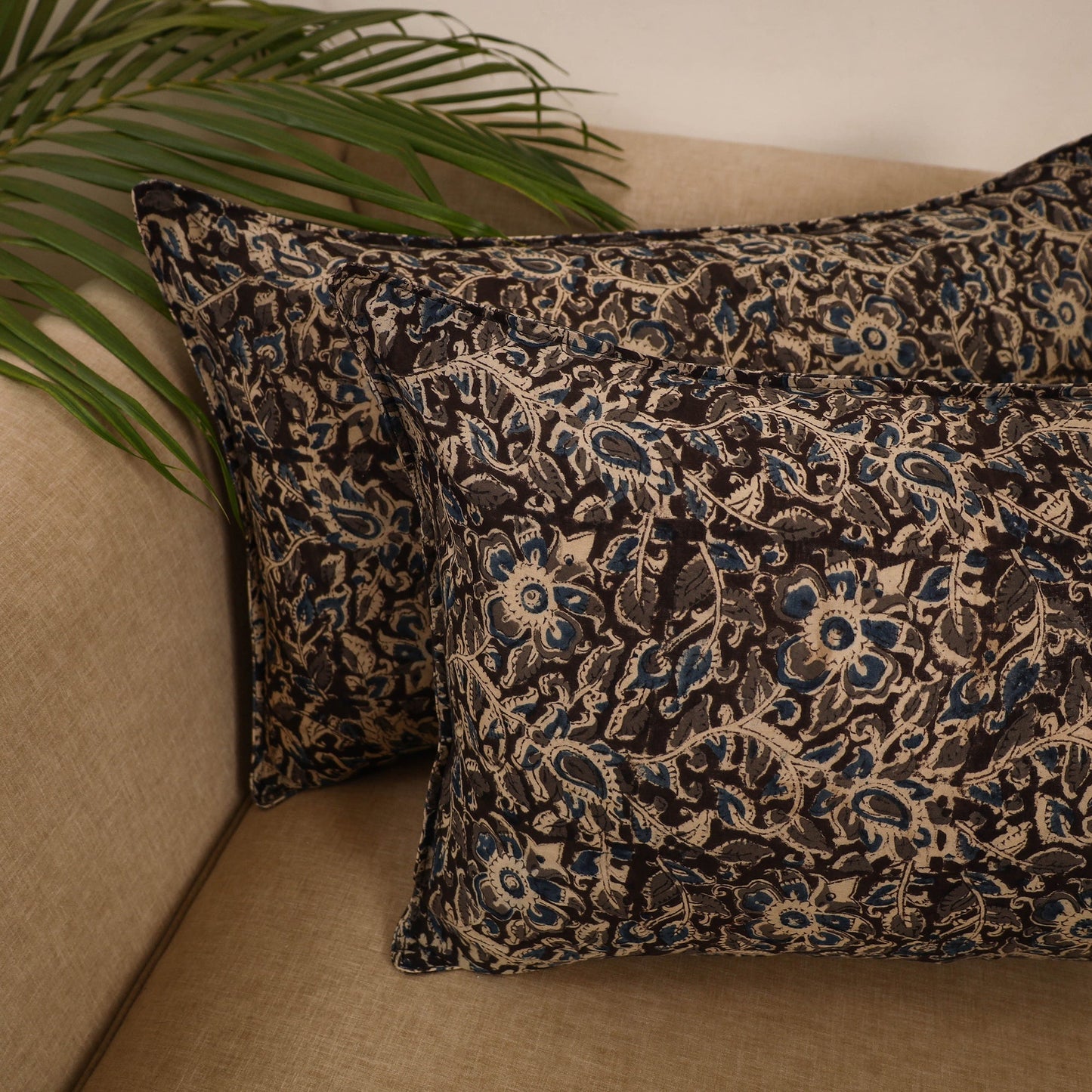 Kalamkari cotton pillow covers (set of 2) 19 - handcrafted