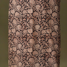 Black Kalamkari Print Cotton Unstitched Kurta Material