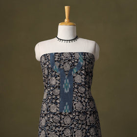Black - kalamkari cotton unstitched kurta material (3m) 25