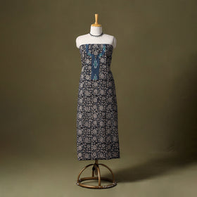 Black - kalamkari cotton unstitched kurta material (3m) 25