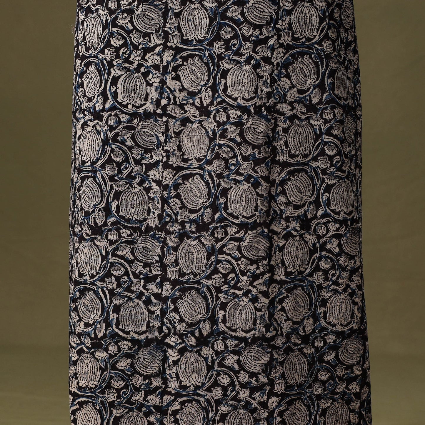 Black - kalamkari cotton unstitched kurta material (3m) 25