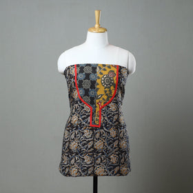 Black - kalamkari cotton unstitched kurta material