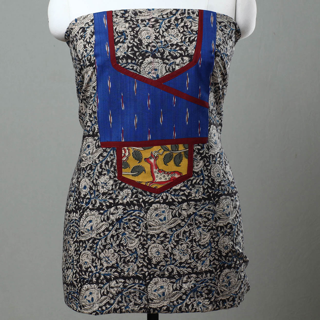  Black Kalamkari Kurta Material Online in India