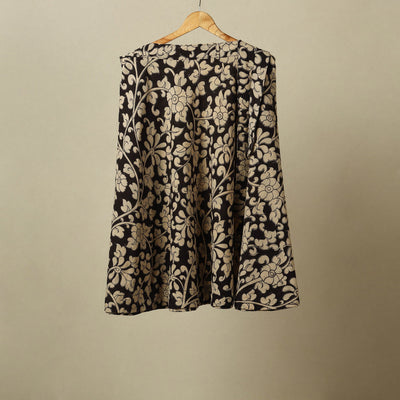 Black - kalamkari cotton wrap around skirt 08 - handcrafted