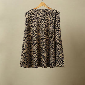 Black - kalamkari cotton wrap around skirt 13 - handcrafted