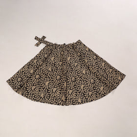 Black - kalamkari cotton wrap around skirt 13 - handcrafted