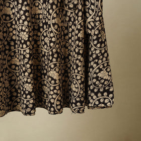 Black - kalamkari cotton wrap around skirt 13 - handcrafted