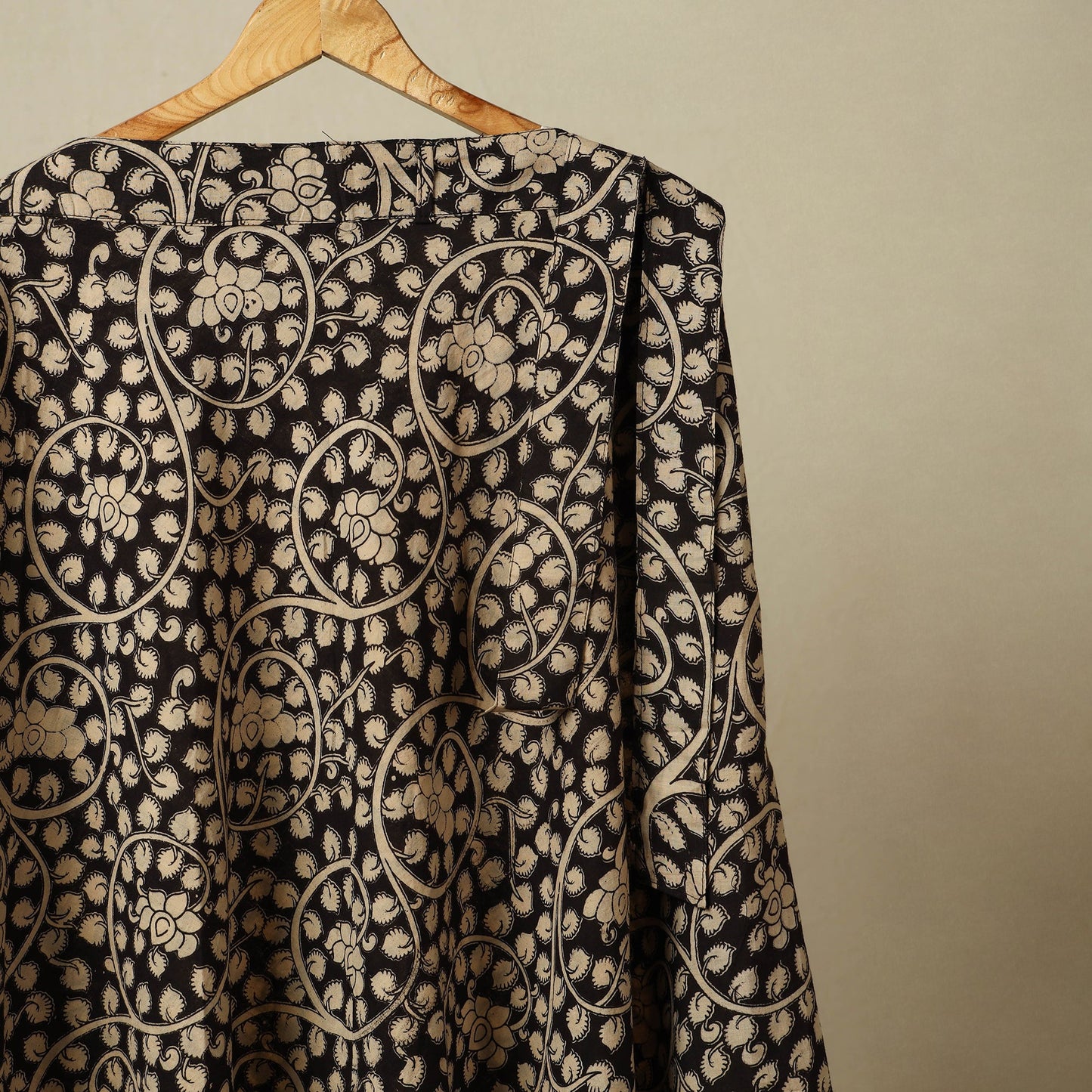 Black - kalamkari cotton wrap around skirt 13 - handcrafted