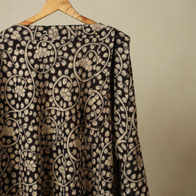 Black - kalamkari cotton wrap around skirt 13 - handcrafted