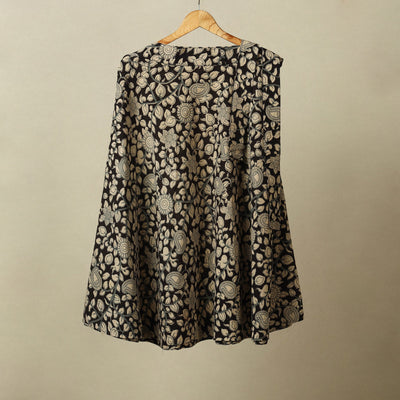 Black - kalamkari cotton wrap around skirt 15 - handcrafted