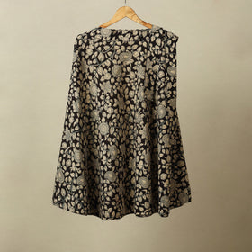 Black - kalamkari cotton wrap around skirt 15 - handcrafted