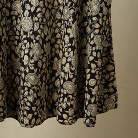 Black - kalamkari cotton wrap around skirt 15 - handcrafted
