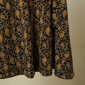 Black - kalamkari cotton wrap around skirt 61 - handcrafted