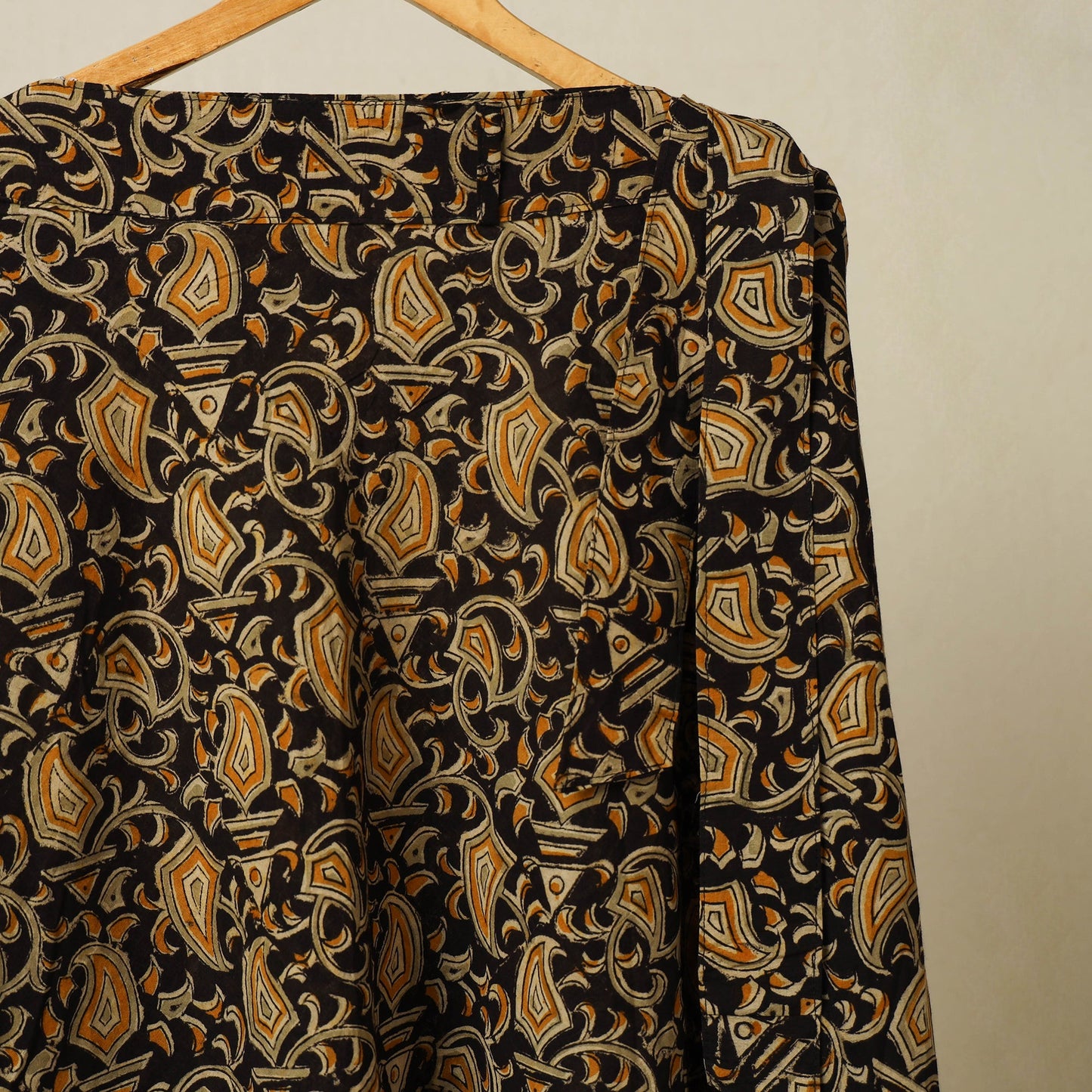 Black - kalamkari cotton wrap around skirt 61 - handcrafted